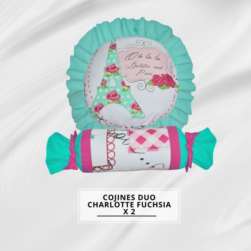 COJINES DÚO CHARLOTTE FUCSIA X2